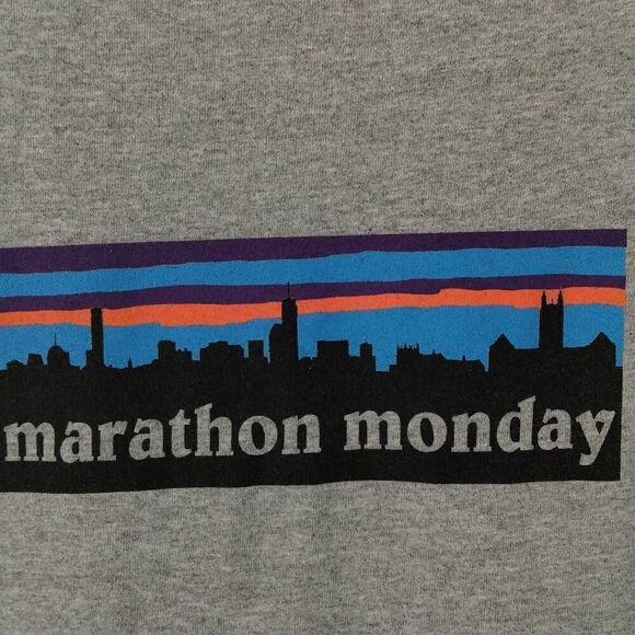 Boston Marathon Tshirt, Large, Gildan, Grey - Picture 1 of 5